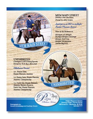 Polzin Pleasure Horses Magazine Ad